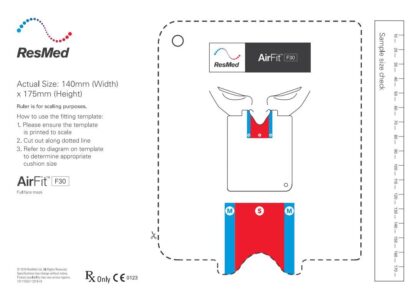 Maska twarzowa CPAP Airfit F30 ResMed - szablon
